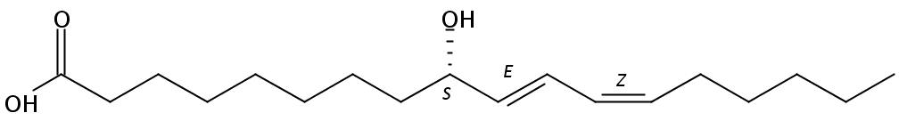 Structural formula of 9(S)-hydroxy-10(E),12(Z)-octadecadienoic acid