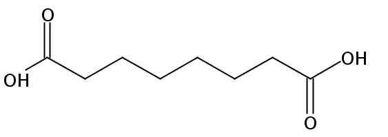 Structural formula of Octanedioic acid