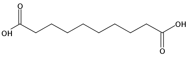 Structural formula of Decanedioic acid