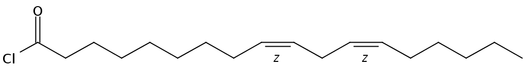 Structural formula of 9(Z),12(Z)-Octadecadienoyl chloride