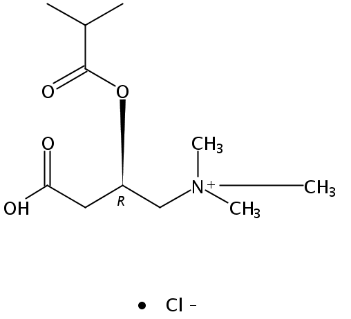 Structural formula of Isobutyryl-L-Carnitine HCl salt