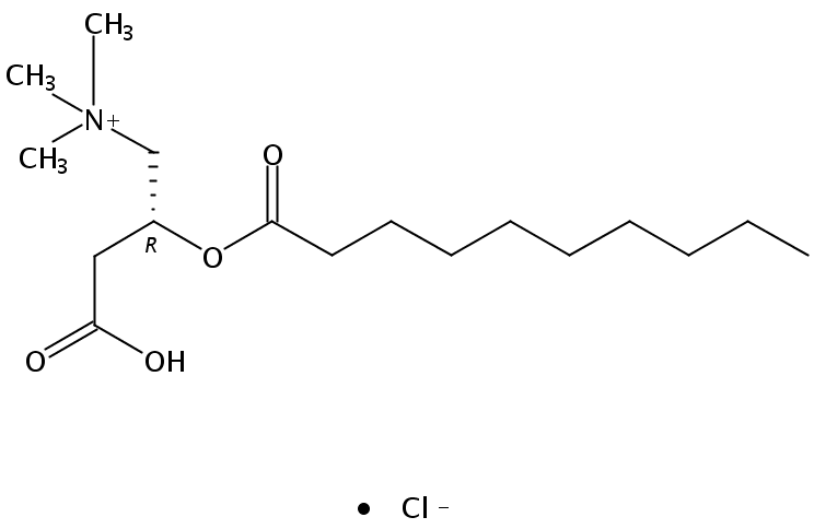 Structural formula of Decanoyl-L-Carnitine HCl salt