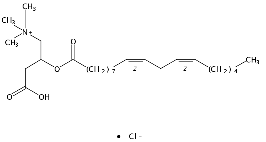 Structural formula of 9(Z),12(Z)-Octadecadienoyl-L-Carnitine