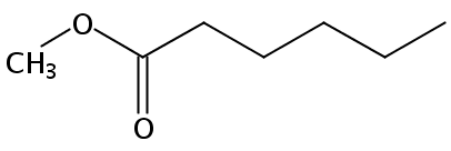 Structural formula of Methyl Hexanoate