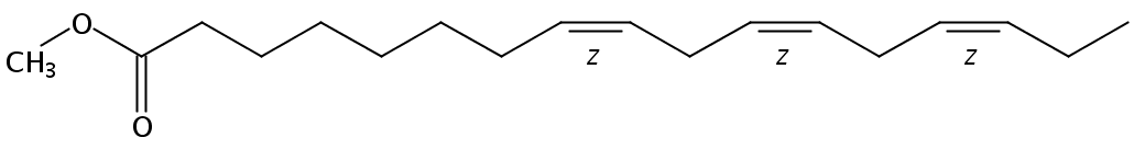 Structural formula of Methyl 8(Z),11(Z),14(Z)-Heptadecatrienoate