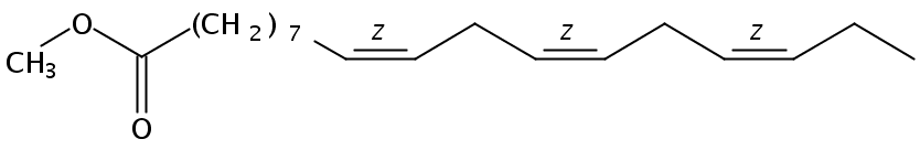 Structural formula of Methyl 9(Z),12(Z),15(Z)-Octadecatrienoate