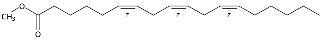 Structural formula of Methyl 6(Z),9(Z),12(Z)-Octadecatrienoate