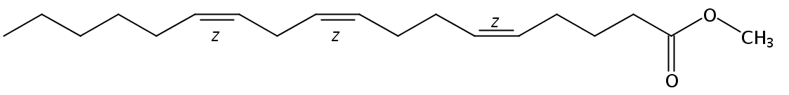 Structural formula of Methyl 5(Z),9(Z),12(Z)-Octadecatrienoate
