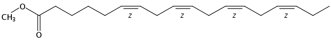 Structural formula of Methyl 6(Z),9(Z),12(Z),15(Z)-Octadecatetraenoate