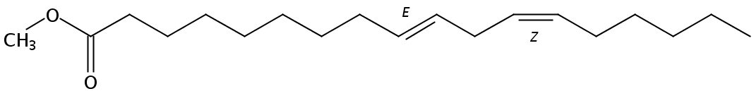 Structural formula of Methyl 9(E),12(Z)-Octadecadienoate