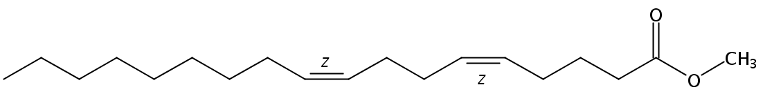Structural formula of Methyl 5(Z),9(Z)-Octadecadienoate