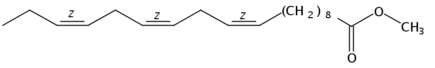 Structural formula of Methyl 10(Z),13(Z),16(Z)-Nonadecatrienoate