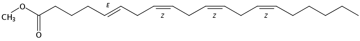 Structural formula of Methyl 5(E),8(Z),11(Z),14(Z)-Eicosatetraenoate