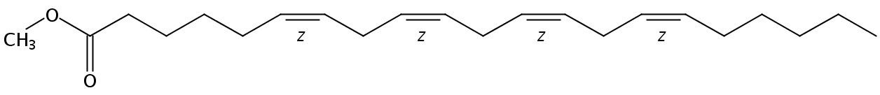 Structural formula of Methyl 6(Z),9(Z),12(Z),15(Z)-Heneicosatetraenoate