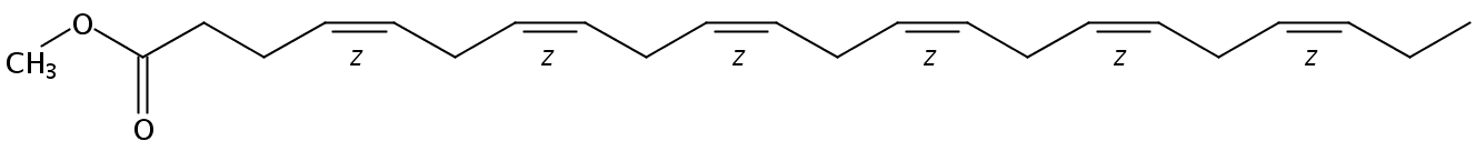 Structural formula of Methyl 4(Z),7(Z),10(Z),13(Z),16(Z),19(Z)-Docosahexaenoate
