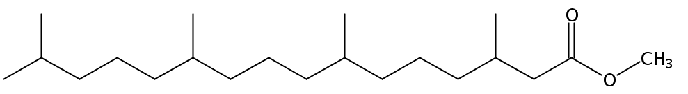 Structural formula of Methyl 3,7,11,15-Tetramethylhexadecanoate