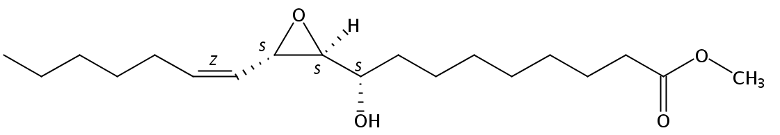 Structural formula of Methyl 10(S),11(S)-Epoxy-9(S)-hydroxy-12(Z)-octadecenoate