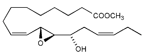 Structural formula of Methyl 11(S),12(S)-Epoxy-13(S)-hydroxy-9(Z),15(Z)-octadecadienoate