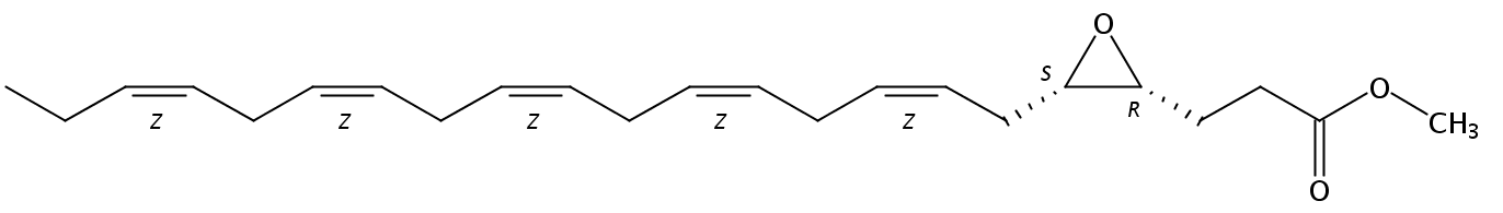 Structural formula of Methyl (±)-cis-4,5-Epoxy-7(Z),10(Z),13(Z),16(Z),19(Z)-Docosapentaenoate