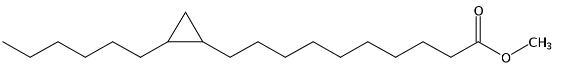 Structural formula of Methyl cis-11,12-Methyleneoctadecanoate (Phytomonic)