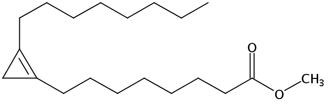 Structural formula of Methyl cis-9,10-Methyleneoctadecenoate (Sterculic)
