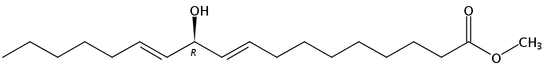 Structural formula of Methyl 11(R)-Hydroxy-9(Z),12(Z)-octadecadienoate