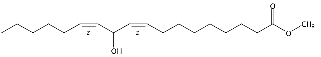 Structural formula of Methyl 11(R,S)-Hydroxy-9(Z),12(Z)-octadecadienoate