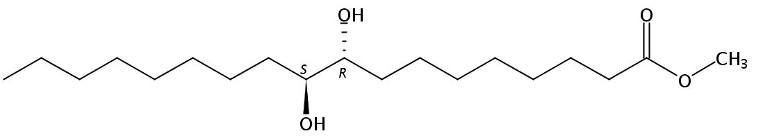 Structural formula of Methyl erythro-9,10-Dihydroxyoctadecanoate