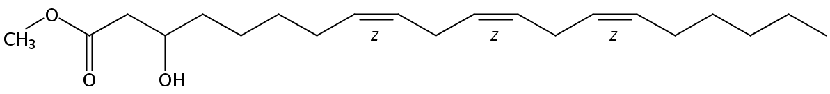 Structural formula of Methyl 3(R,S)-Hydroxy-8(Z),11(Z),14(Z)-eicosatrienoate