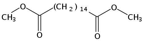 Structural formula of Dimethyl Hexadecanedioate