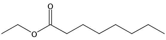 Structural formula of Ethyl Octanoate