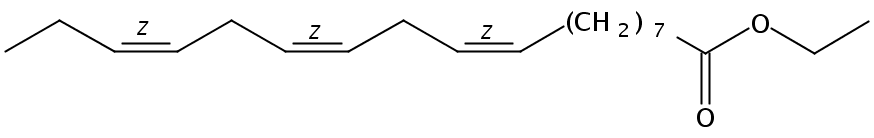 Structural formula of Ethyl 9(Z),12(Z),15(Z)-Octadecatrienoate
