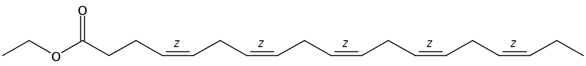Structural formula of Ethyl 4(Z),7(Z),10(Z),13(Z),16(Z)-Nonadecapentaenoate