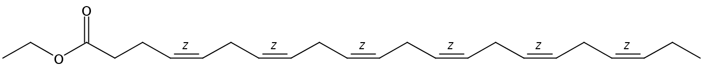 Structural formula of Ethyl 4(Z),7(Z),10(Z),13(Z),16(Z),19(Z)-Docosahexaenoate