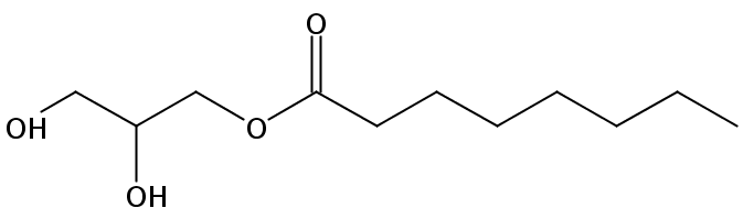 Structural formula of 1-Monooctanoin