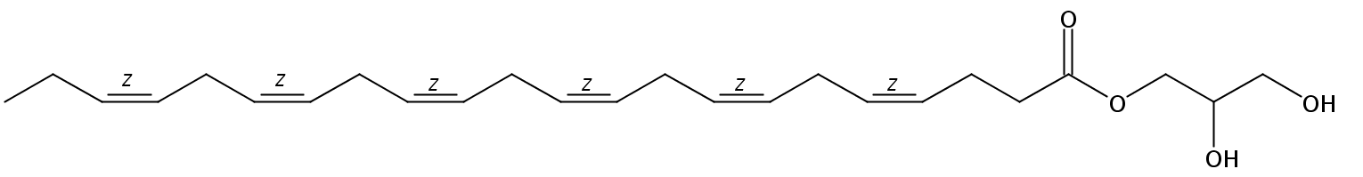 Structural formula of 1-Monodocosahexaenoin