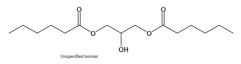 Structural formula of Dihexanoin