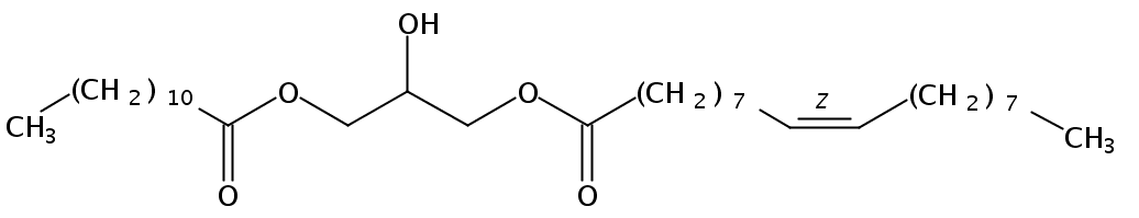 Structural formula of 1-Laurin-3-Olein