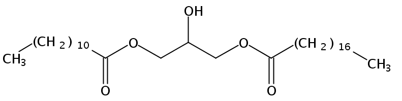 Structural formula of 1-Laurin-3-Stearin