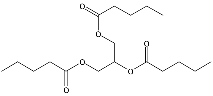 Structural formula of Tripentanoin