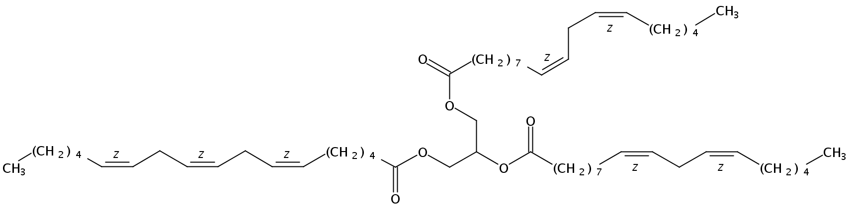 Structural formula of 1,2-Linolein-3-Gammalinolenin