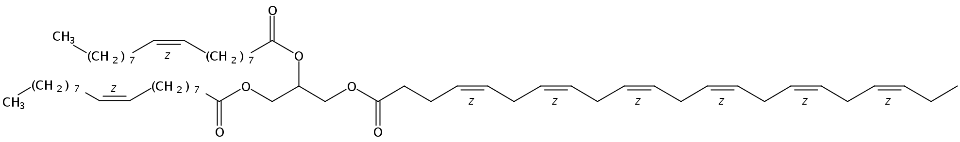 Structural formula of 1,2-Olein-3-Docosahexaenoin