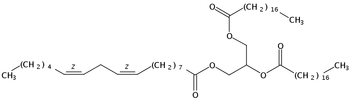 Structural formula of 1,2-Stearin-3-Linolein