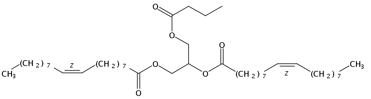 Structural formula of 1,2-Olein-3-Butyrin