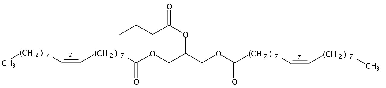 Structural formula of 1,3-Olein-2-Butyrin