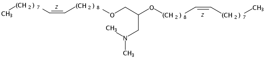 Structural formula of 1,2-Dioleyloxy-3-dimethylamino-propane (DODMA)