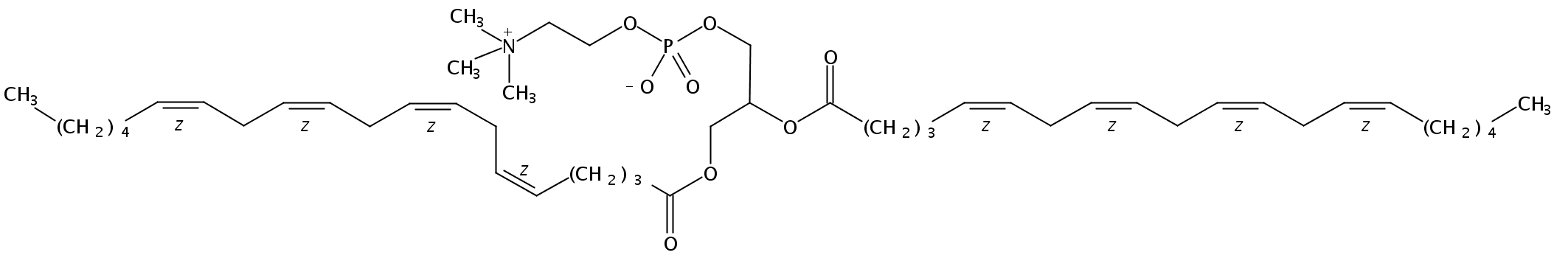 Structural formula of 1,2-Diarachidonoyl-sn-Glycero-3-Phosphatidylcholine