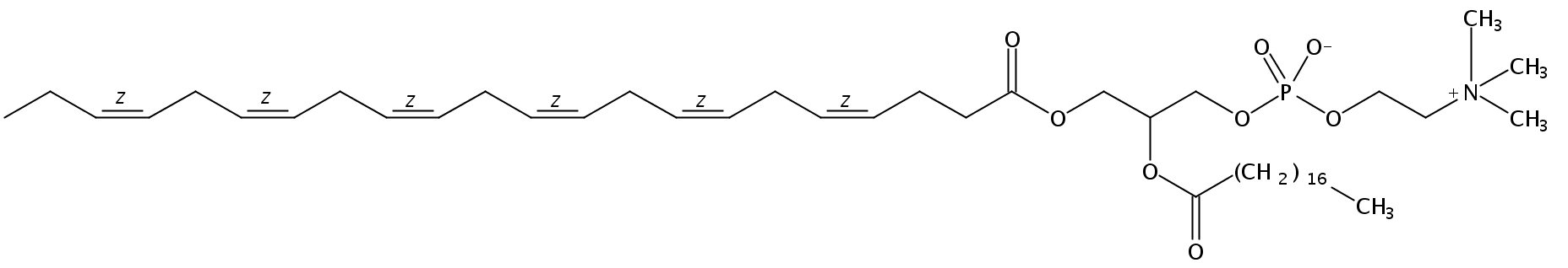 Structural formula of 1-Docosahexaenoyl-2-Stearoyl-sn-Glycero-3-Phosphatidylcholine