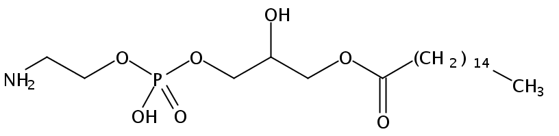 Structural formula of 1-Palmitoyl-2-Hydroxy-sn-Glycero-3-Phosphatidylethanolamine