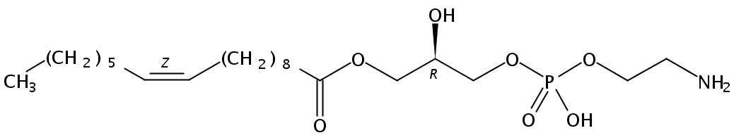 Structural formula of 1-Heptadecenoyl-2-OH-sn-Glycero-3-Phosphoethanolamine